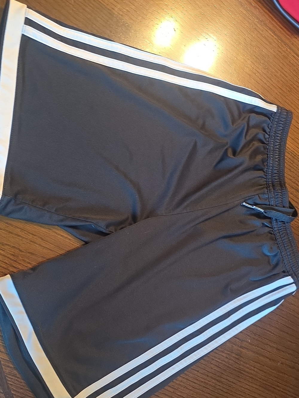 adidas Black Shorts with White Stripe Trim